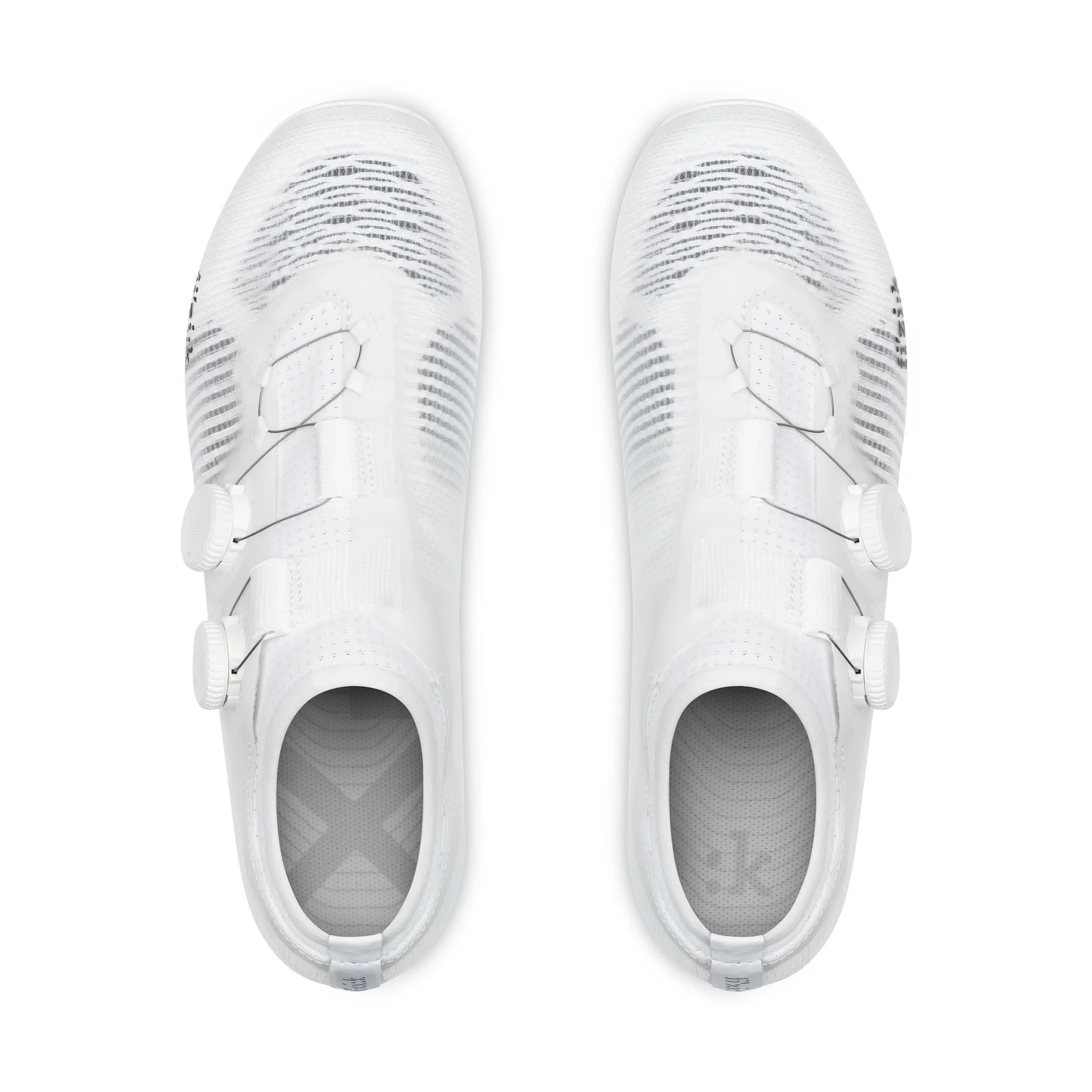 Fizik Vega Carbon road cycling shoes white top-down view dual BOA dials