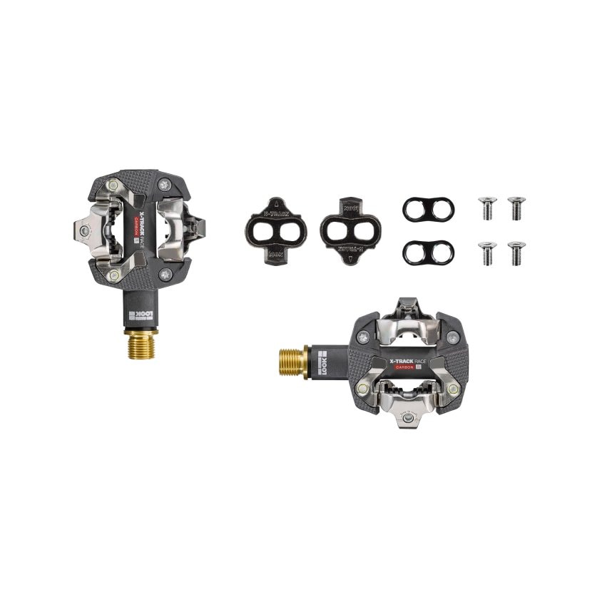 LOOK X-Track Race Carbon Ti mountain bike clipless pedals with SPD cleats and hardware
